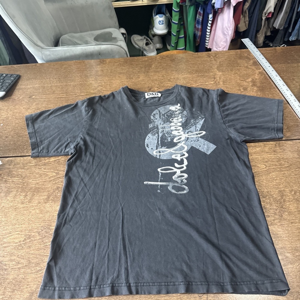 Dolce Gabbana Logo Plaque Tshirt Black Size 46 (Medium) FLAW